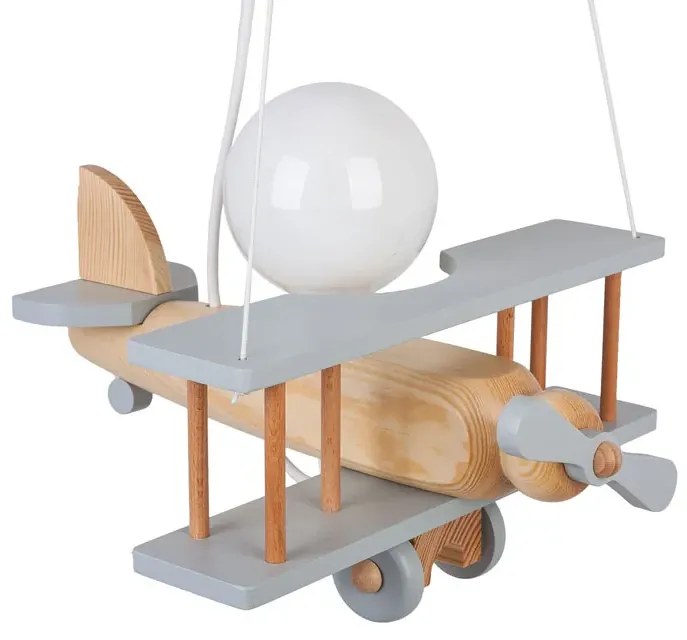 Szara lampa wisząca dla chłopca samolot - S199 E0-S62