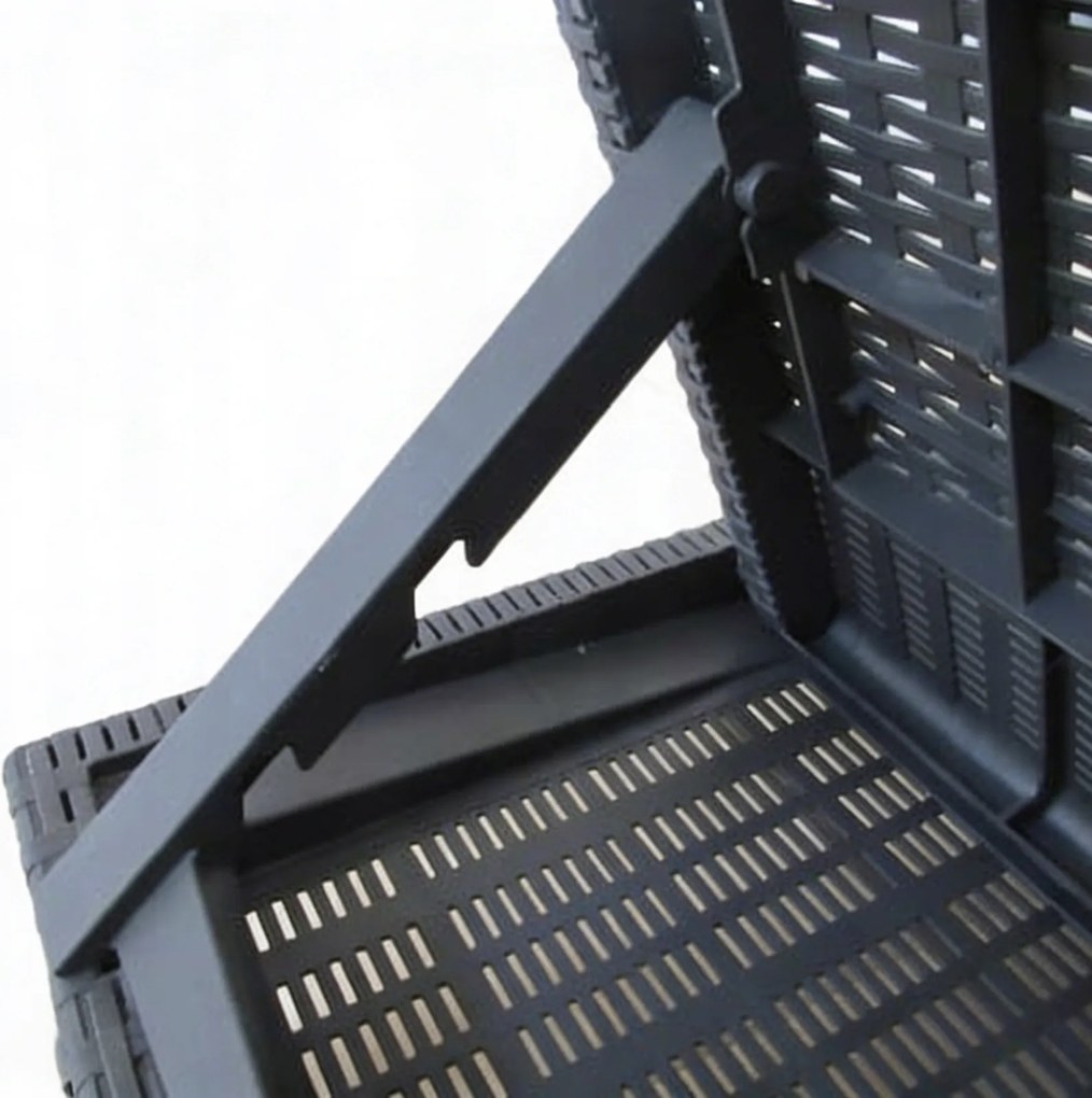 Leżak ogrodowy hotelowy Lagoon SL-02C z poduszką, składany, kolor szary