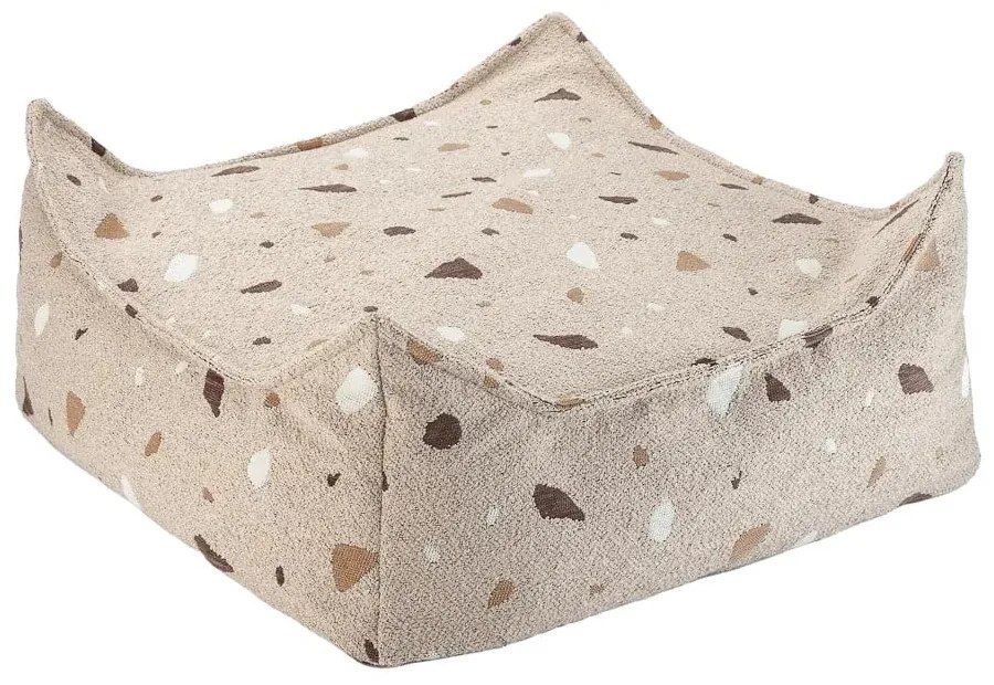 Jasnobrązowy dziecięcy worek do siedzenia z materiału bouclé/z tkaniny szenilowej Terrazzo Square – Wigiwama