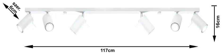 Biała lampa sufitowa Nice Lamps Etna 6L