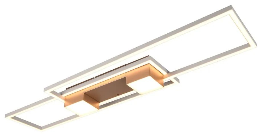Biało-brązowa lampa sufitowa LED ze zdalnym sterowaniem i ściemniaczem 28x100 cm Albany – Trio