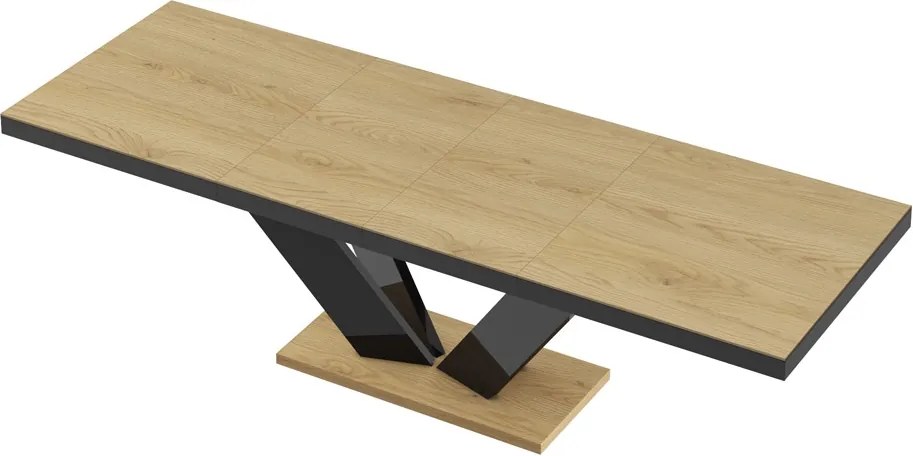 Rozkładany stół z blatem w dębowym dekorze Viva 2 Hubertus