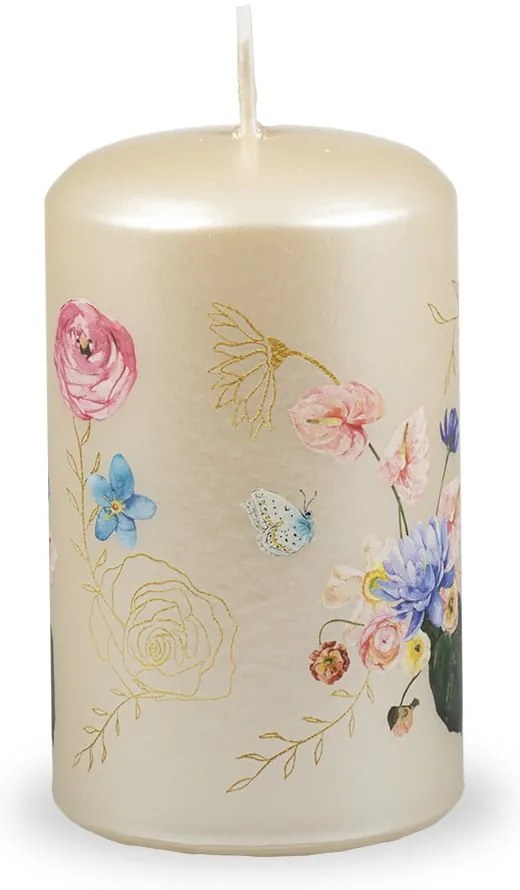 Beżowa świeczka Unipar Flower Paradise, 40 h
