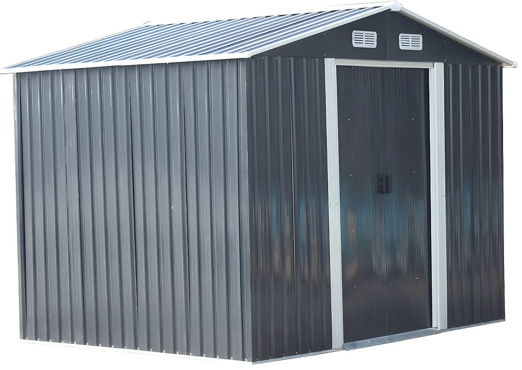 Wiata ogrodowa ze stali galwanizowanej w kolorze szarym MANSO- 5,2 m²