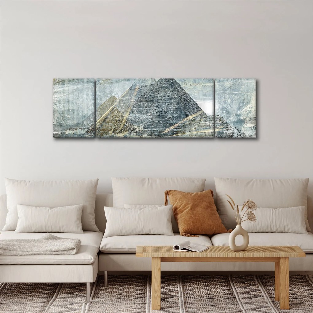 Obraz - Piramidy w niebieskim filtrze (170x50 cm)