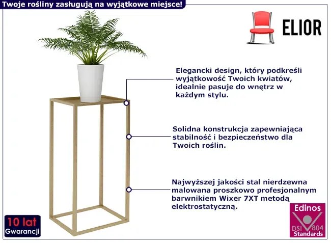 Stojak na kwiaty ze złotym stelażem T1-L16