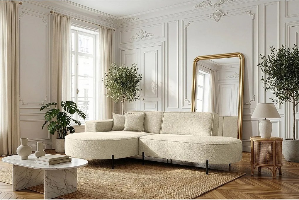 Narożnik Parma Studio Hills, do salonu, tkanina Quelle, lewy, beżowy (06)