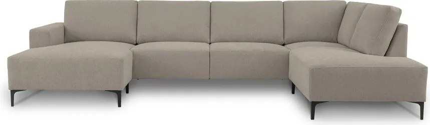 Jasnobrązowy narożnik z tkaniny szenilowej (prawostronny/w kształcie litery U) Fabian – Scandic