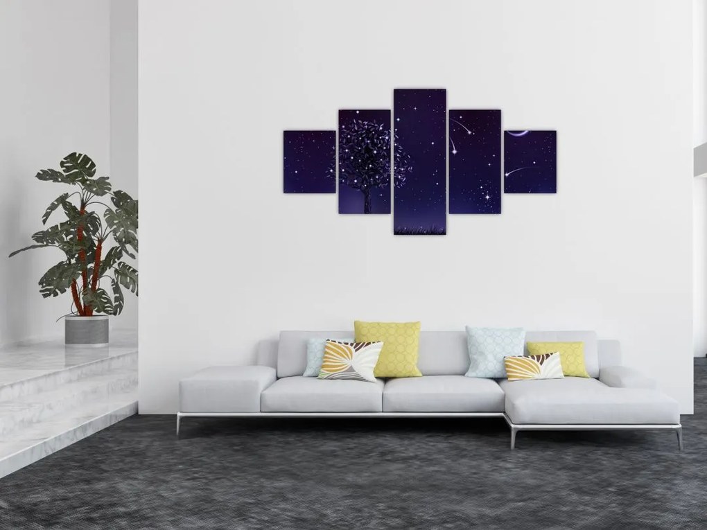 Obraz - Noc uchwycona przez ilustrację (125x70 cm)