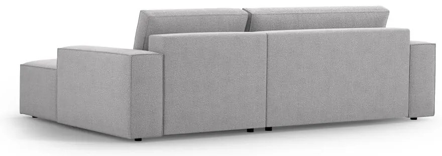 Jasnoszary rozkładany narożnik z materiału bouclé (prawostronny) Jodie – Micadoni Home