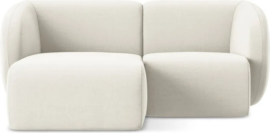 Beżowy aksamitny narożnik (lewostronny/z szezlongiem) Lani – Makamii