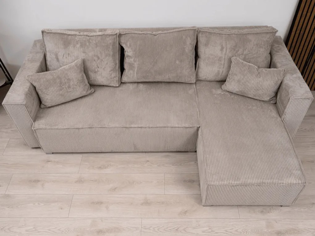 Narożnik SMART COSARO w kolorze granatowym, dwustronny + 2 poduszki GRATIS