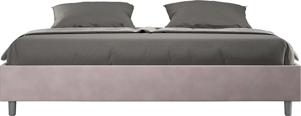 Łóżko wyposażone w stelaż z listwami tapicerowane 180x210 microfibra Kolor lawendy Azelia