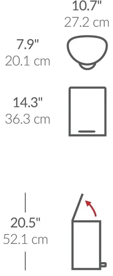 Simplehuman Pojemnik na śmieci  z pedałem 6 l, półokrągły, stal biały, plastik