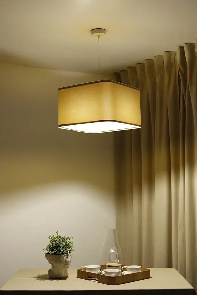 Lampa wisząca KWADRO SUE 40w20 beżowa/złota BPS KONCEPT