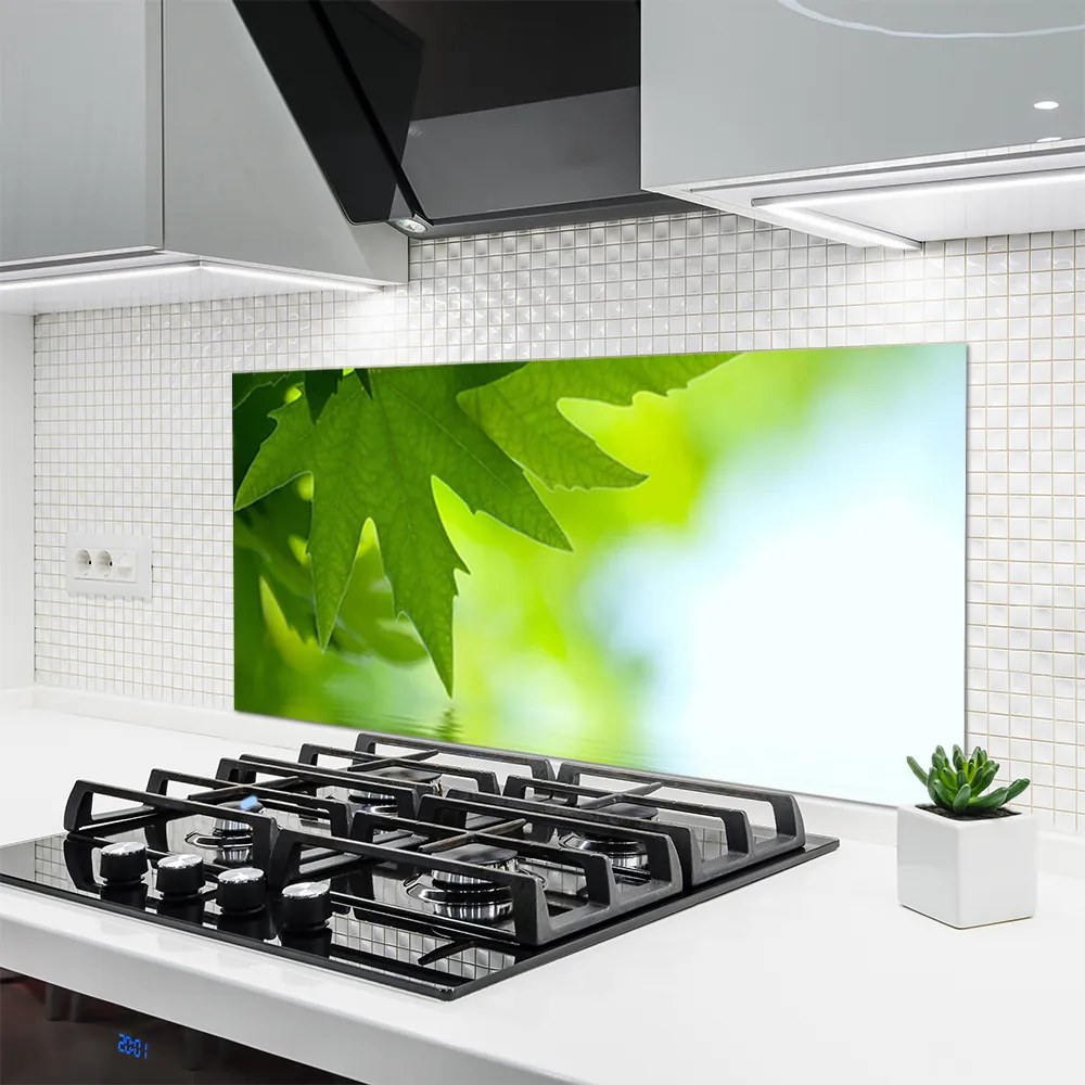 Szkło Dekoracyjne do Kuchni Soczyste Zielone Liście