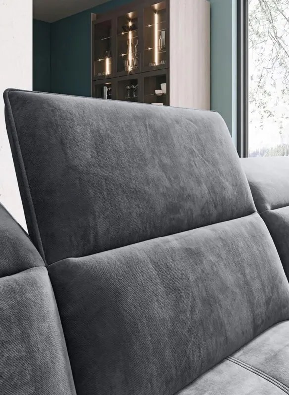 Narożnik COLOMBO XL Lewostronny z elektryczną regulacją siedziska w tkaninie PALLADIUM 16 WERSAL