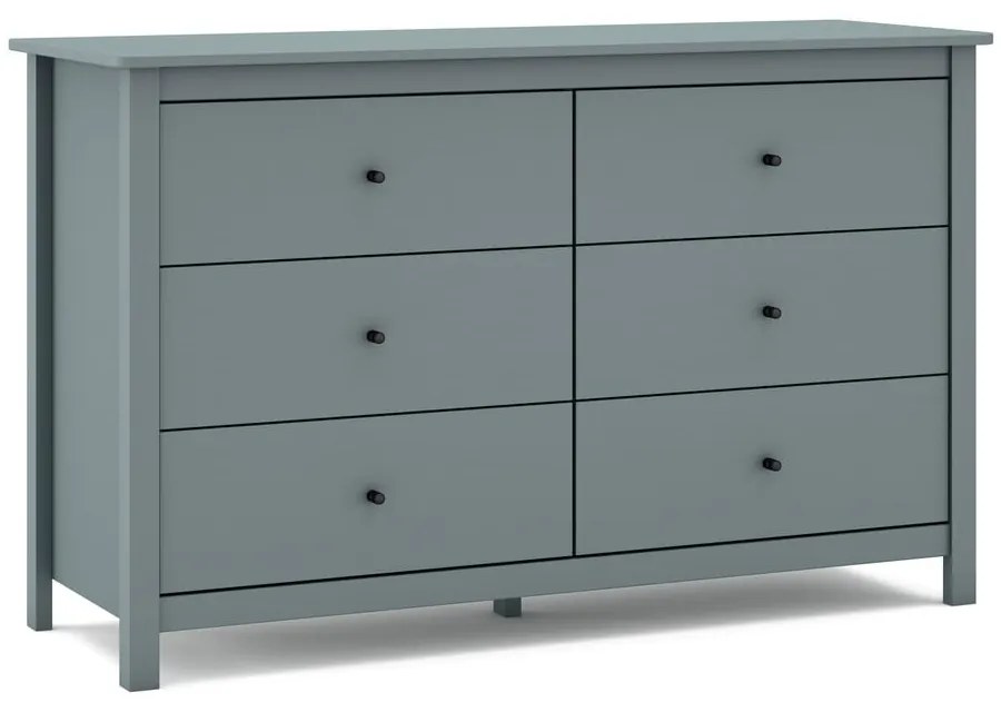 Szarozielona komoda z litego drewna sosnowego 130x80x45 cm Misti – Marckeric