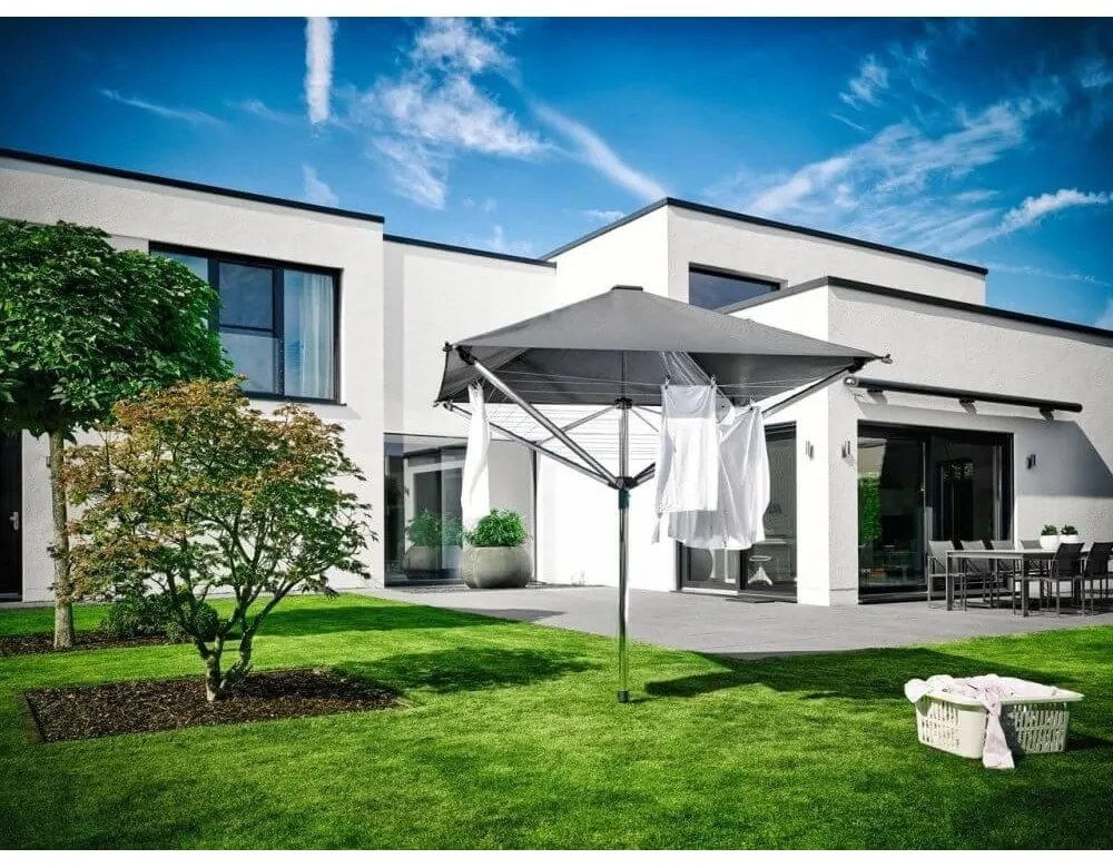 Ogrodowa suszarka na pranie w kolorze srebra 40 m LinoProtect 400 – LEIFHEIT