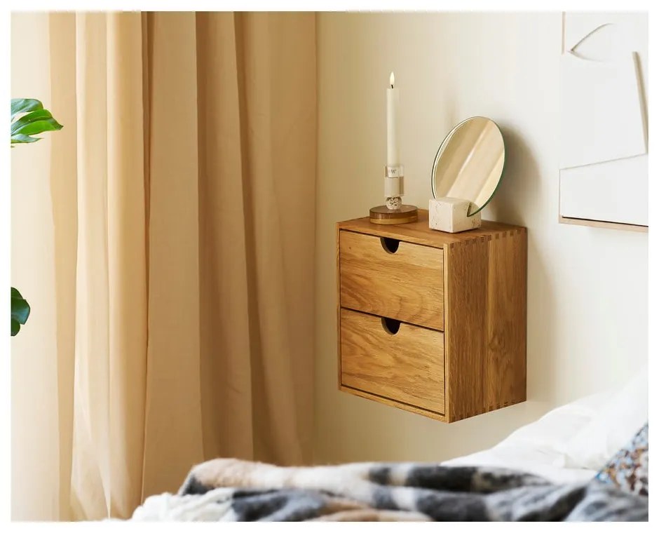 Wielopoziomowa półka z litego drewna dębowego w naturalnym kolorze 18 cm Townsville – House Nordic