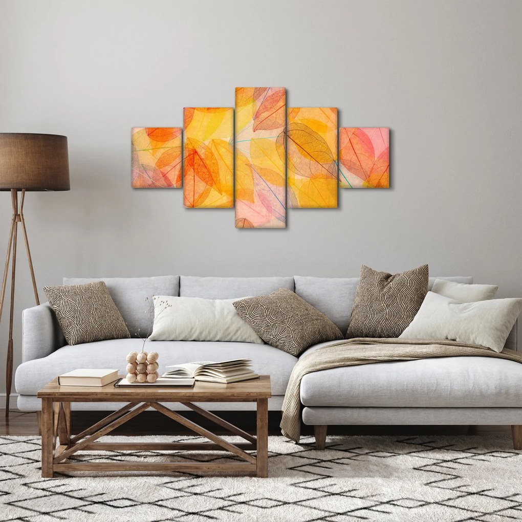 Obraz - Tło z jesiennych liści (125x70 cm)
