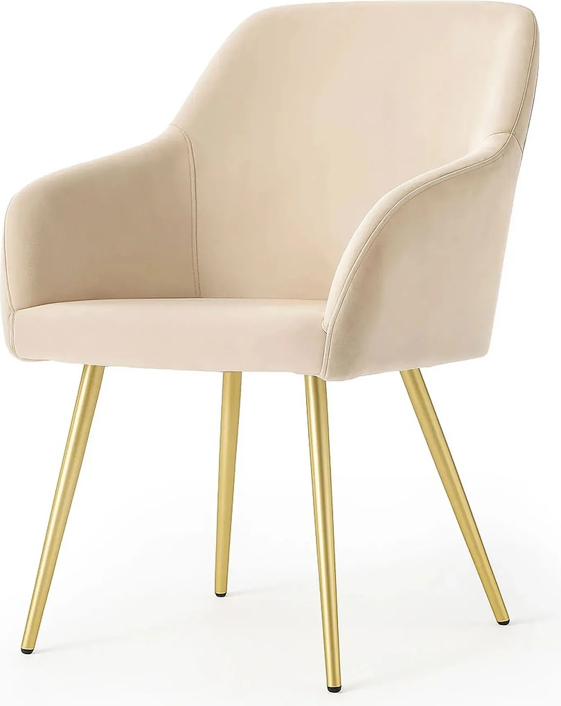 Zestaw 2 krzeseł beżowych na złotej podstawie E7-R12