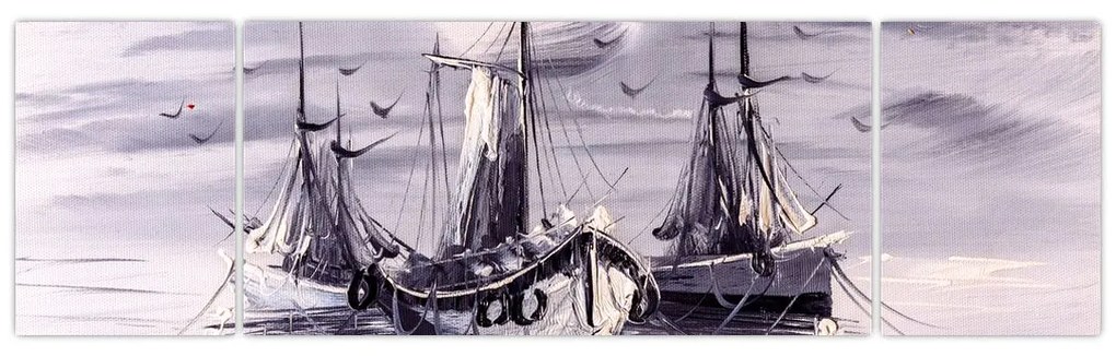 Obraz - Port, obraz olejny (170x50 cm)