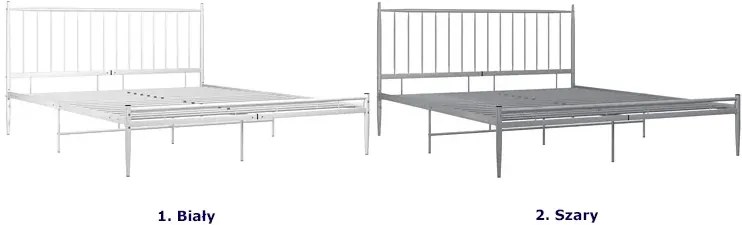 Białe metalowe łóżko małżeńskie 180x200 cm D2-N47