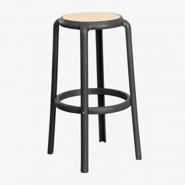 Zestaw 4 Wysokich Stołków Ogrodowych Omara Grafitowa Szarość - Sklum