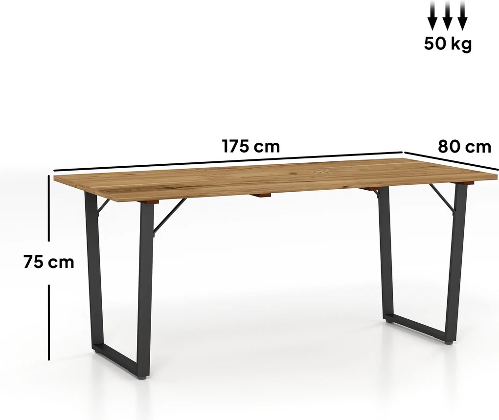 Outsunny Stół Ogrodowy Drewniany 175x80 cm Odporny na Pogodę Balkonowy ze Otworem na Parasol dla 6 Osób Brązowy