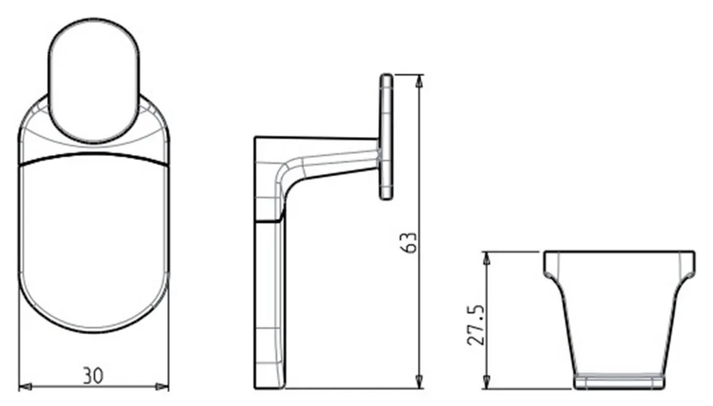 METAFORM ZE001 Zero wieszak, zestaw 2 szt., srebrny