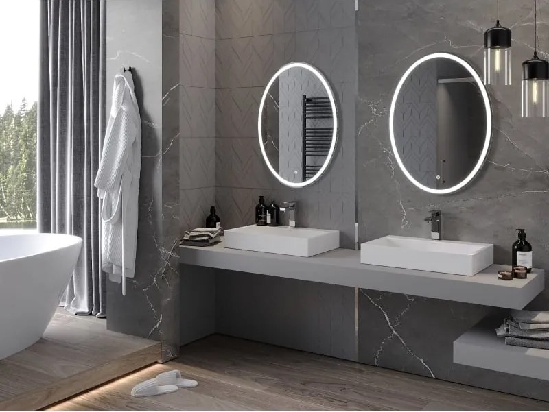 Mexen Elz lustro łazienkowe podświetlane 60 x 80 cm, LED 6000K, antypara - 9802-060-080-611-00