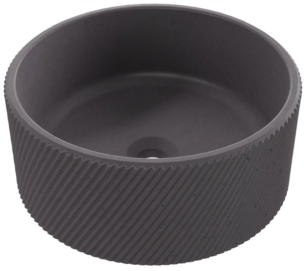 Umywalka betonowa nablatowa okrągła bez otworu na baterię 37 cm VIJA | różne kolory : Kolor - Popielaty