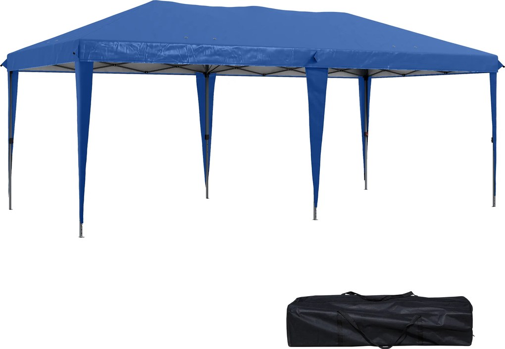 Outsunny Namiot ogrodowy Namiot na imprezy, składany, odporny na warunki atmosferyczne, 5,9 m x 2,95 m x 2, m, Niebieski