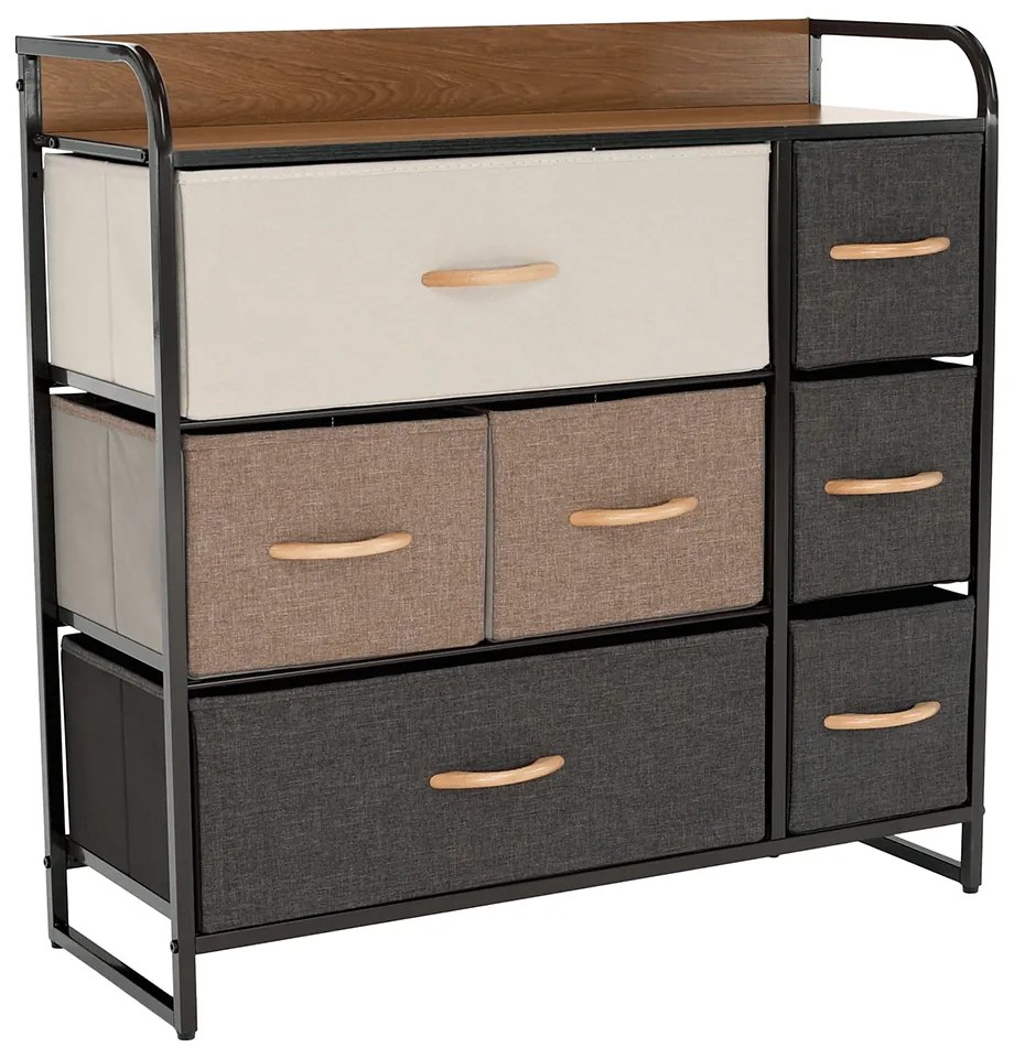 Komoda z szufladami z tkaniny HAZEL TYP 3, brązowy, XL