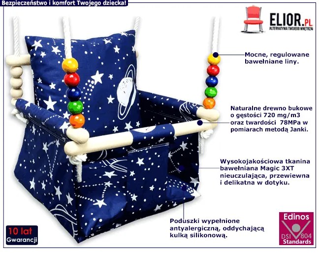 Kubełkowa huśtawka dziecięca kosmos C3-W92
