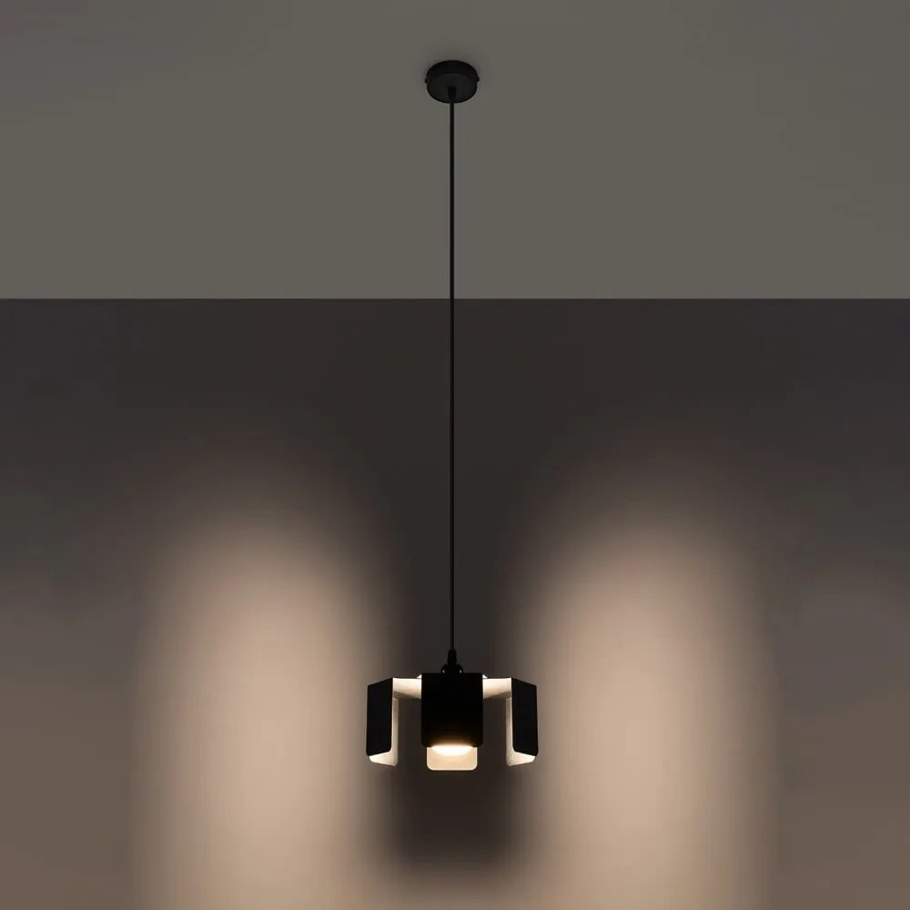 Czarna lampa wisząca z metalowym kloszem ø 24 cm Rossario – Nice Lamps