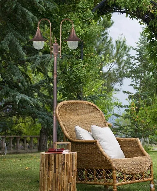 Czarno-złota wysoka lampa ogrodowa stojąca - S313-Namza