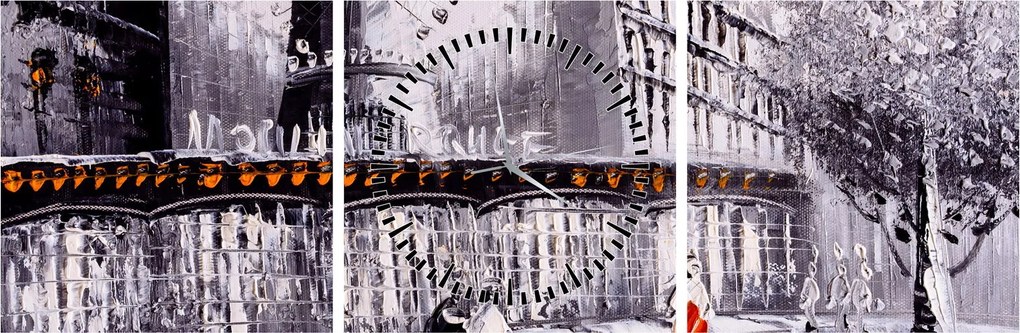 Obraz - Obraz olejny przedstawiający miasto II. (z zegarem) (90x30 cm)