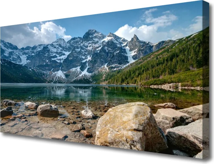 Zdjęcie na płótnie Górska Panorama z Jeziorem