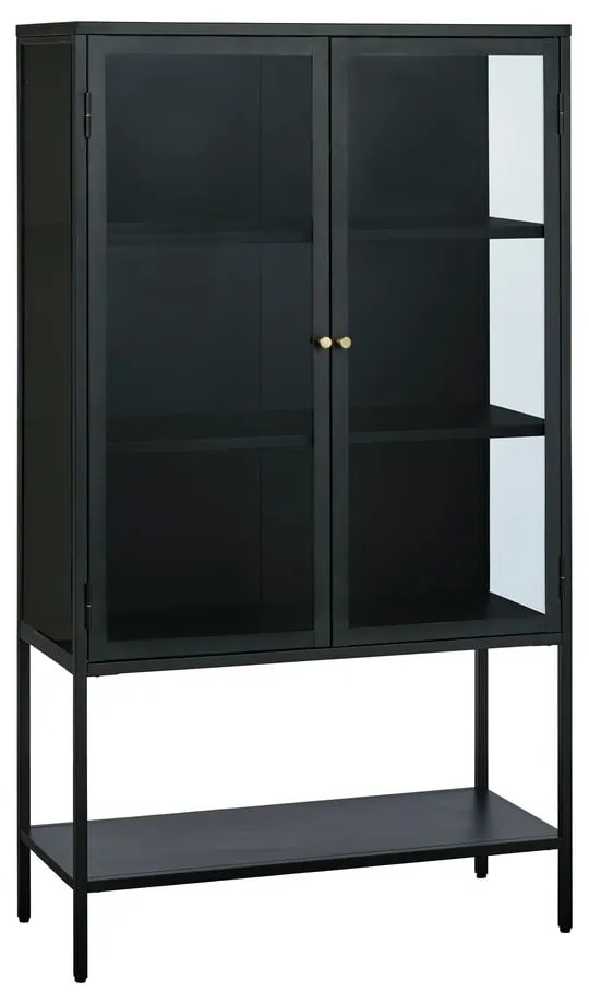 Czarna metalowa witryna 90x160 cm Carmel – Unique Furniture