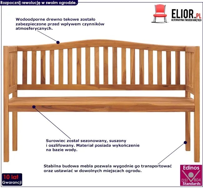 Drewniana ławka ogrodowa R2-S01