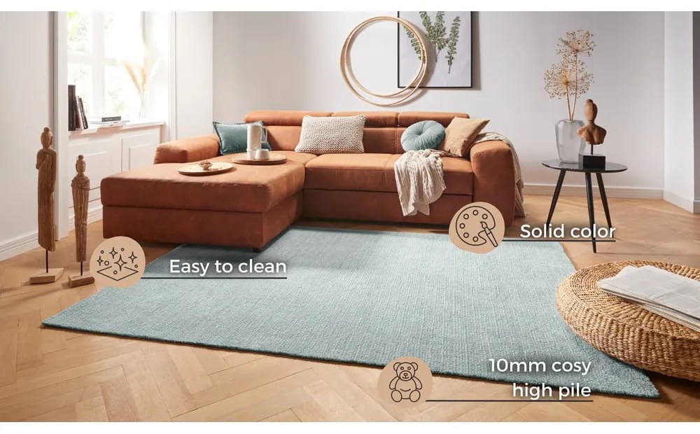 Jasnoniebieski dywan Mint Rugs Supersoft, 120x170 cm