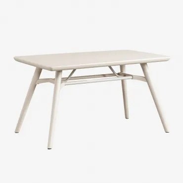 Stół Ogrodowy Prostokątny 135x80 Cm Z Polipropylenu Skandynawskiego Kremowa Tapioca - Sklum
