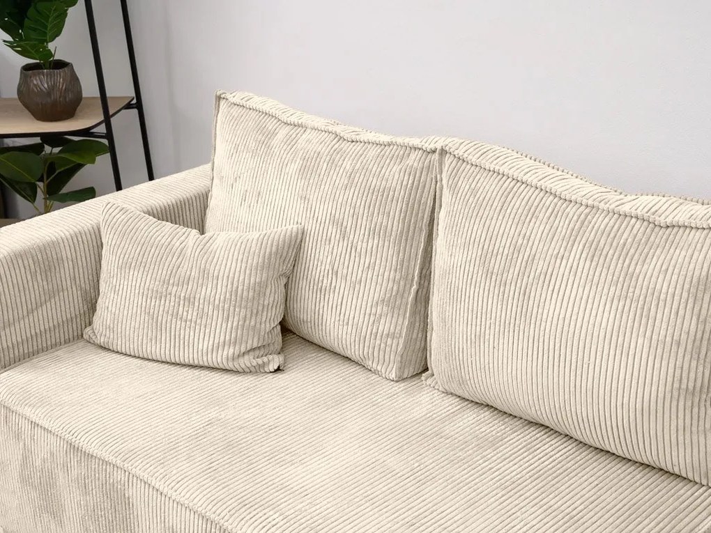 Rozkładana narożna sofa SMART COSARO kremowa, dwustronna + 2 poduszki GRATIS