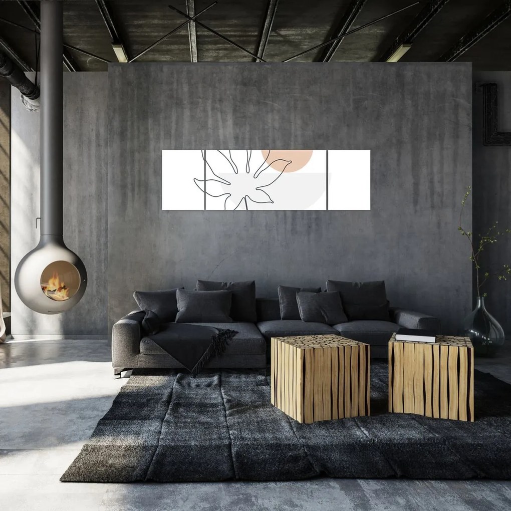 Obraz - Line art flowers N⁰3 (170x50 cm)