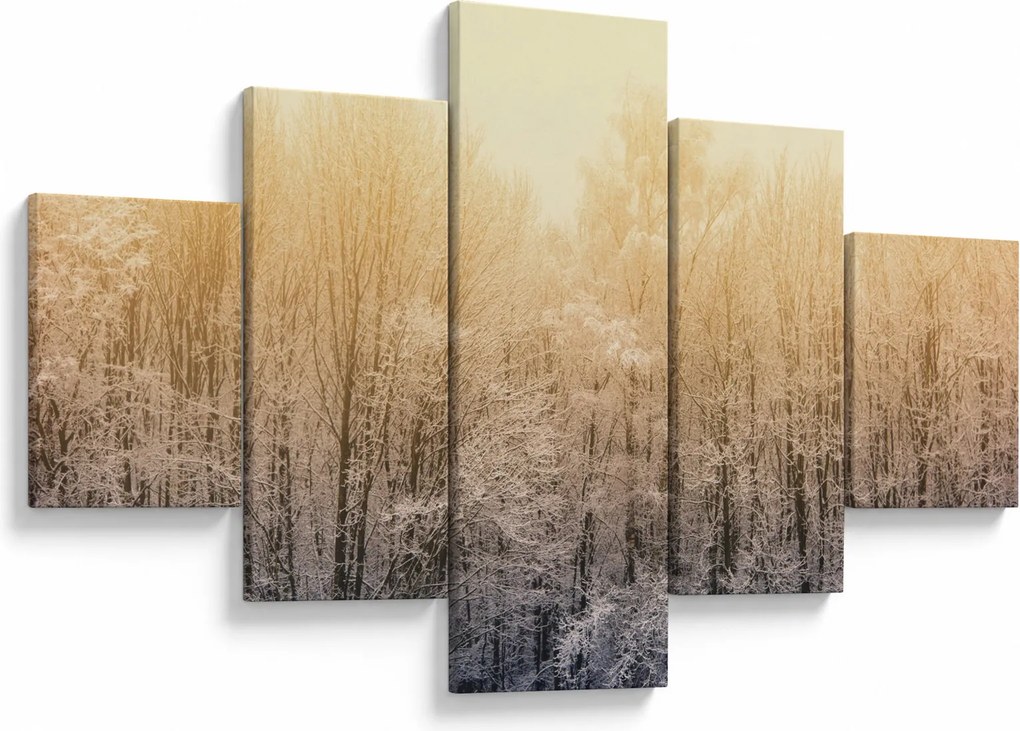 Obraz mroźnego lasu (125x70 cm)