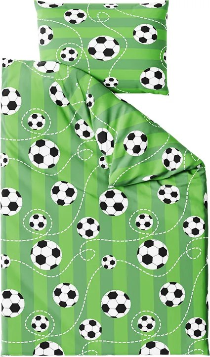 PrzytulneMieszkanie.pl PrzytulneMieszkanie.pl Pościel bawełniana FOOTBALL zielona Rozmiar pościeli: 70 x 90 cm | 140 x 200 cm