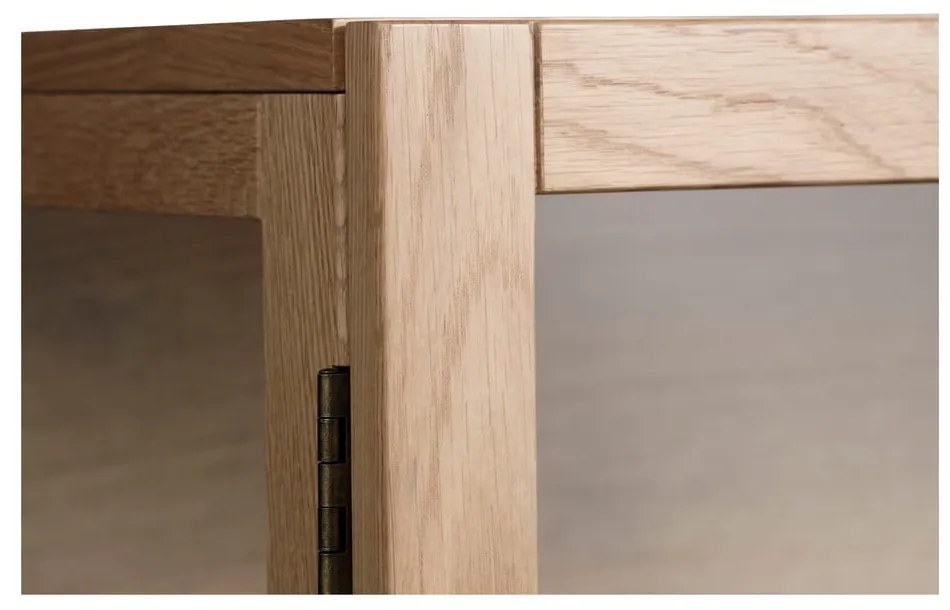 Witryna z litego drewna dębowego 88x140 cm Elba – Unique Furniture
