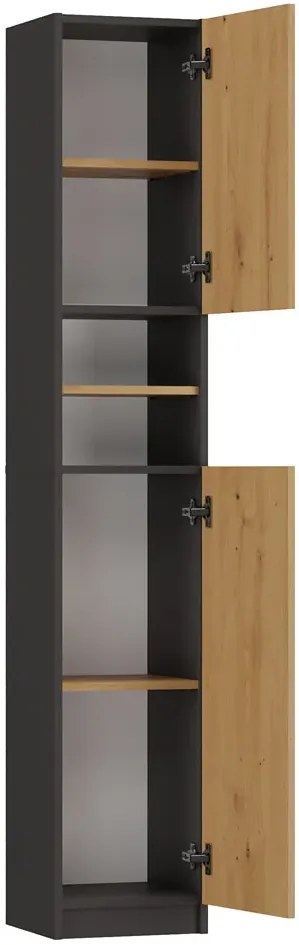 Słupek łazienkowy antracyt + dąb artisan L9-B87